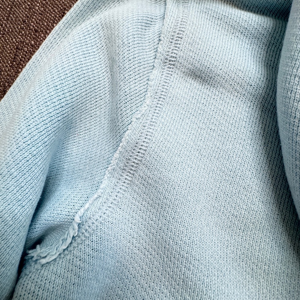 American Eagle Seriously Lived-In Cropped Zip Up Hoodie Light Blue Small - Picture 8 of 9